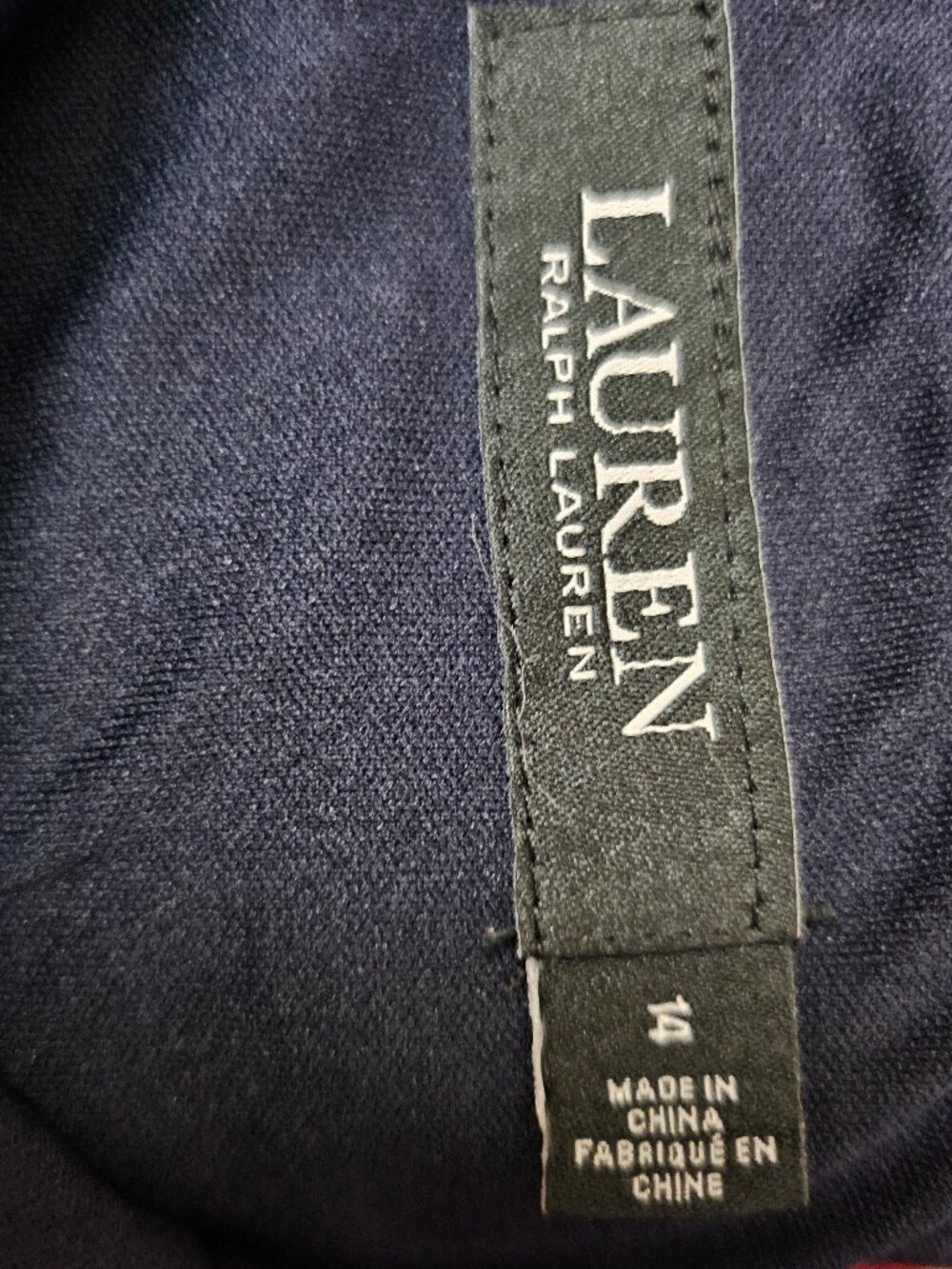Lauren Ralph Lauren Salan Navy Blue Cowl Neck Twist Waist Midi Dress Size 14 - Picture 5 of 5